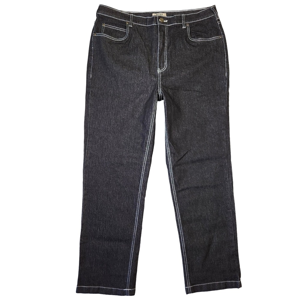 Duke Authentic Jeans Mens 38 Straight Leg Dark Wash Everyday Casual Punk Grunge